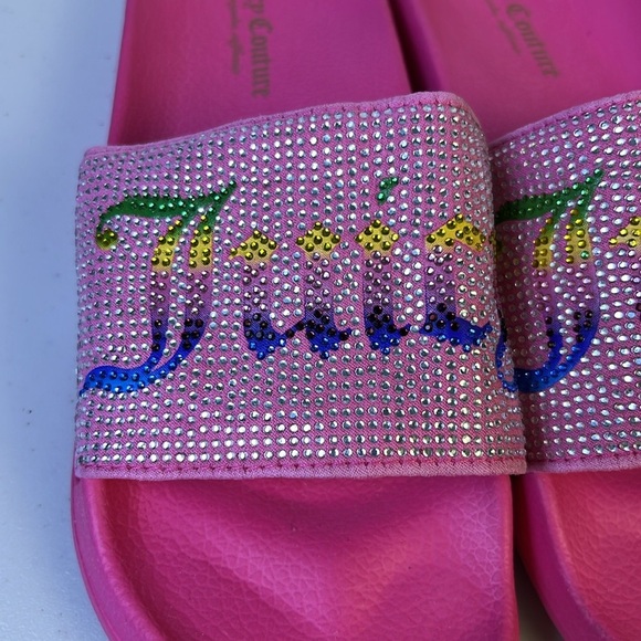 Juicy‎ Couture WOMEN'S WANDER RHINESTONE SANDALS WOMEN'S IN PINK RAINBOW Size 9 - Picture 3 of 15